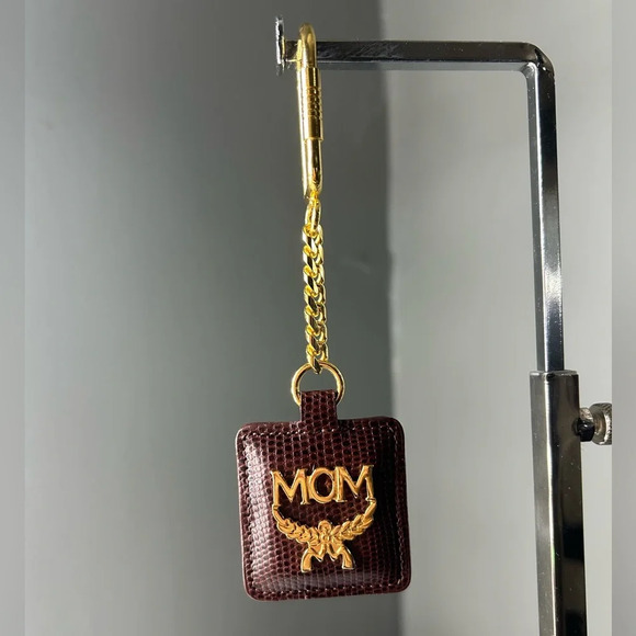 MCM Brown Pebbled Leather Keychain - Picture 1 of 5